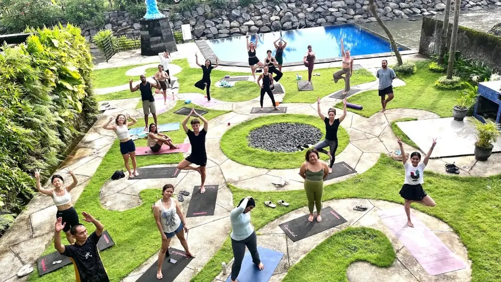 Ashtanga Vinyasa practice during 300 hour yoga teacher training Bali