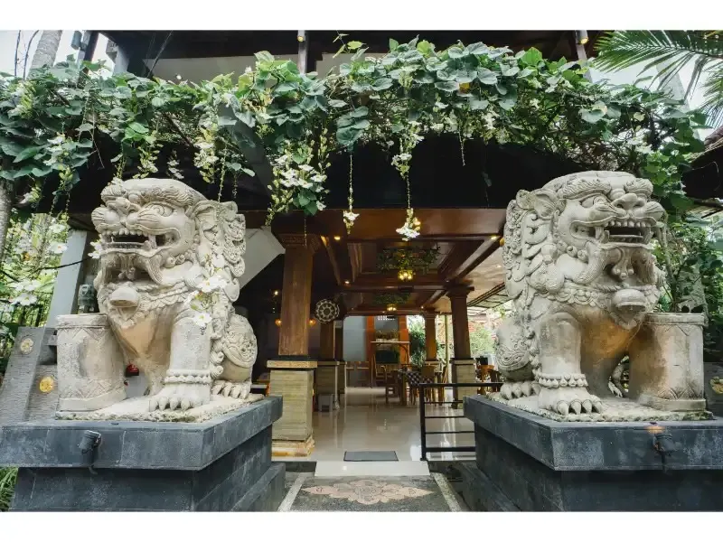 Entrance of DivinePath yoga school Ubud campus on Jl. Bisma, Bali