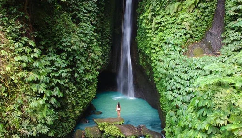 Waterfall excursion near Ubud during 200 hour yoga program