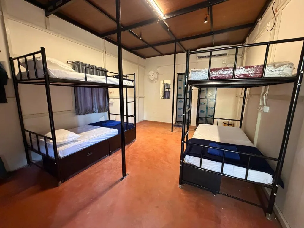 Mixed AC dorm room with bunk beds for 300 hour yoga teacher training in Goa at DivinePath