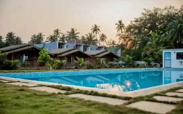 Goa campus pool and cottages for 200 hour yoga teacher training