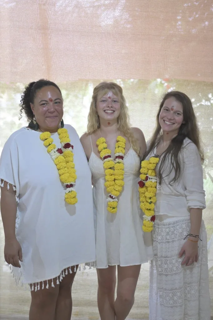 Students in marigold garlands after ceremony Goa