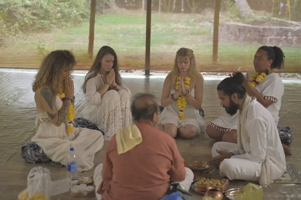 Opening ceremony circle at Divinepath Goa