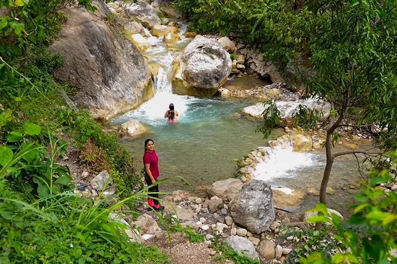 Waterfall excursion near Divinepath Rishikesh campus