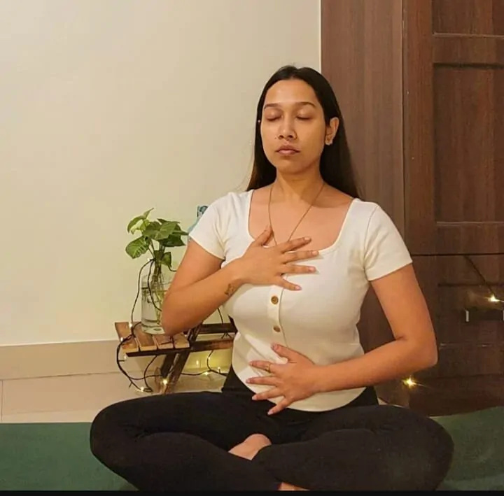Barsha Das — 500-hour Hatha yoga teacher at Divinepath Goa in meditation practice