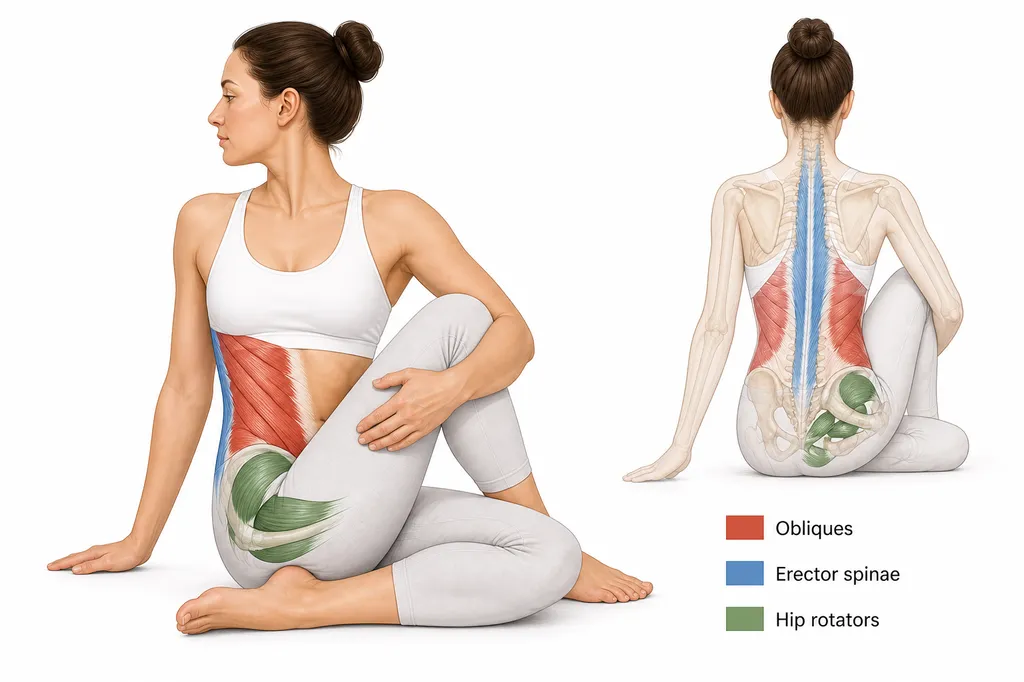 Muscles worked in Ardha Matsyendrasana Half Lord of the Fishes Pose