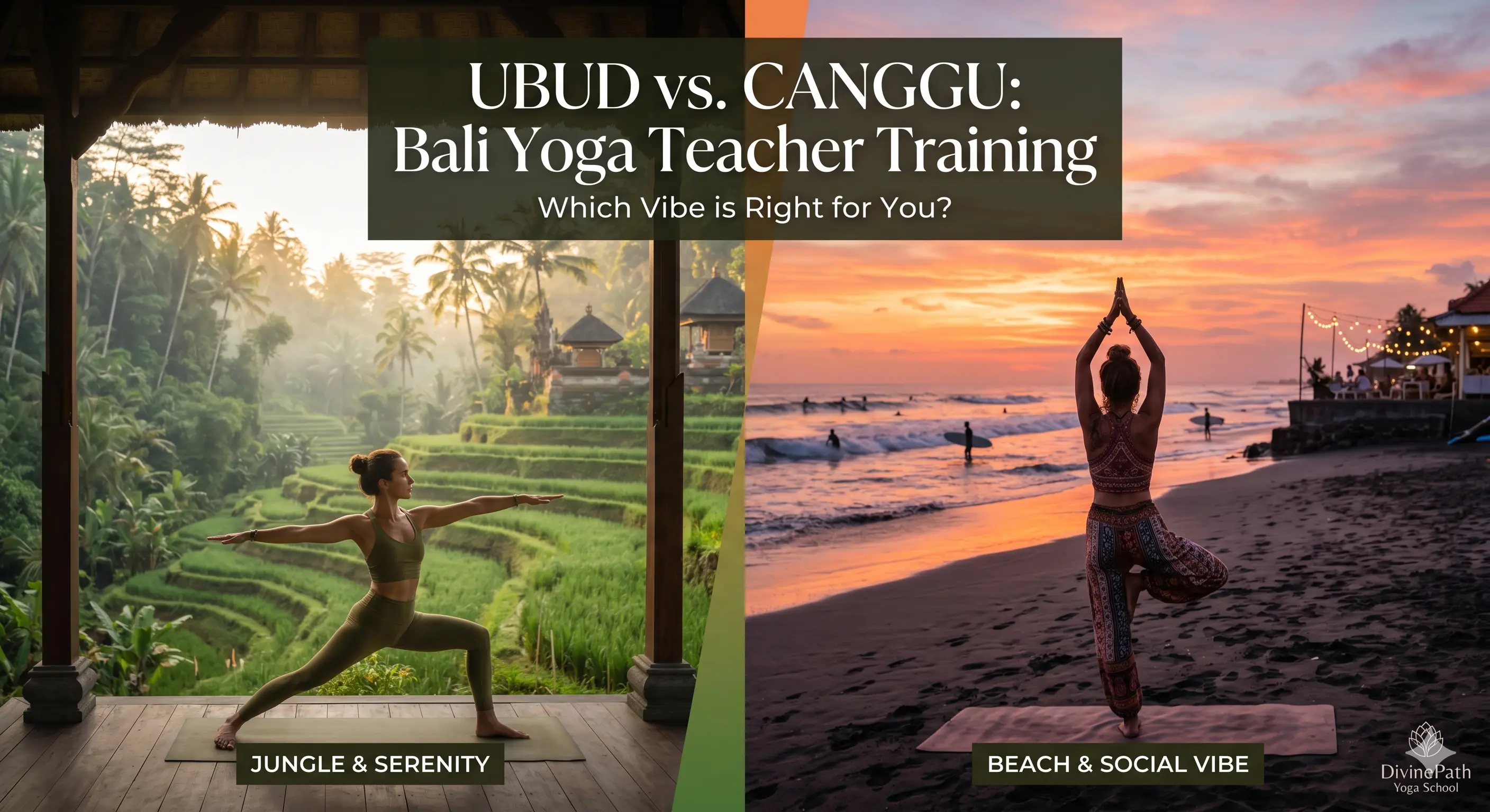 Ubud vs Canggu yoga teacher training comparison in Bali